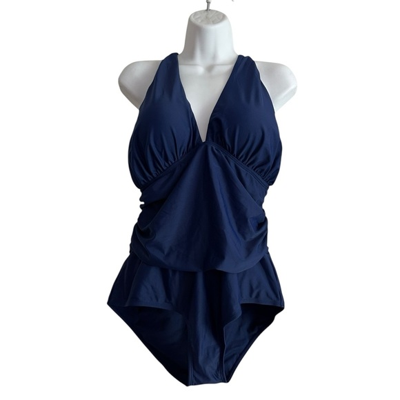 You Dian Navy Blue One Piece Bathing Suit Size XL NWT - Picture 1 of 16